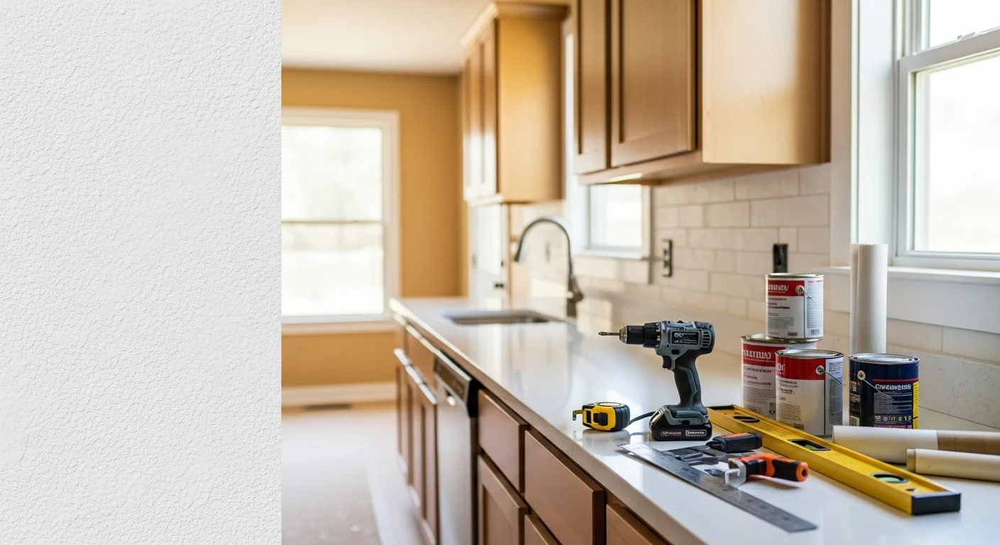 Remodeled kitchen interior in a single-family home in Hernando, MS, showing updated cabinetry, new countertops, and an open layout. Work completed by Liles Construction Group, a general contractor serving Hernando and the surrounding DeSoto County area.